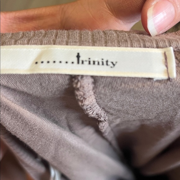 Trinity Taupe V-Neck Hoodie - Picture 2 of 2